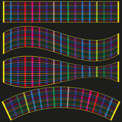 Poster - Rainbow wave lines. Curved stripe pattern. Colorful flowing bands. Vector graphic illustration.