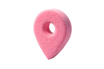 Fototapete - Pink Location Pin Marker with Hole on Transparent Background