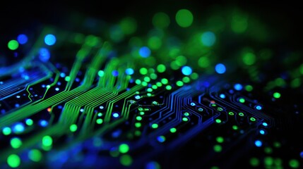 Poster - Close up of a glowing circuit board