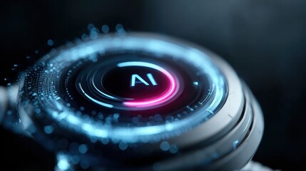 Poster - Futuristic ai interface button