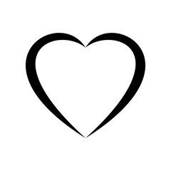 Fototapete - Heart Icons isolated on White Background. Symbol of Love. Flat Line Vector Illustration. Simple Icon Design Template Elements.