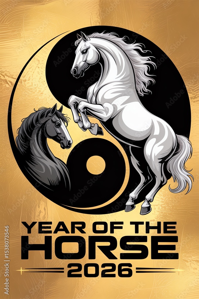 Celebrating the Year of the Horse 2026 with a vibrant design featuring ...
