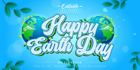 Poster - Happy Earth Day theme, editable text effects.