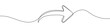 © chekman - Black return arrow in one line art style. Arrow drawing with editable stroke on white background. Vector illustration.