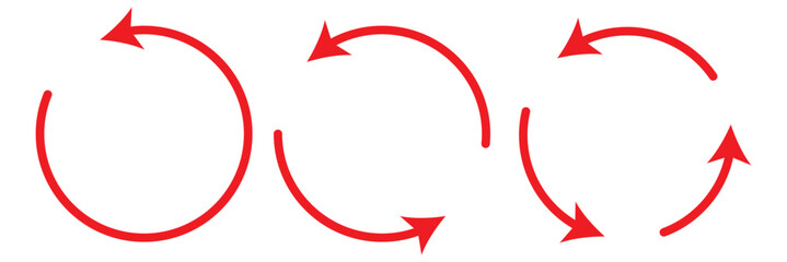 Fototapete - circle arrow icon set. symbol of reload, refresh, loading, recycle and repeat. interconnecting round