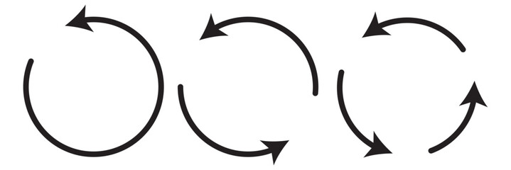 Fototapete - circle arrow icon set. symbol of reload, refresh, loading, recycle and repeat. interconnecting round
