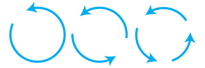 Fototapete - circle arrow icon set. symbol of reload, refresh, loading, recycle and repeat. interconnecting round