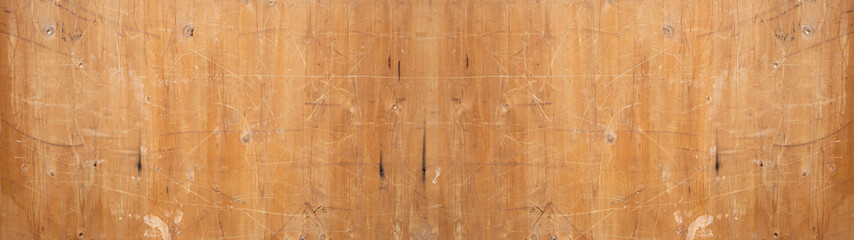 Poster - old brown rustic wooden wall table or floor texture - wood background panorama banner long