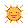 © MdMinhazur - happy sun cartoon character, cheerful and playful sun icon isolated on white background