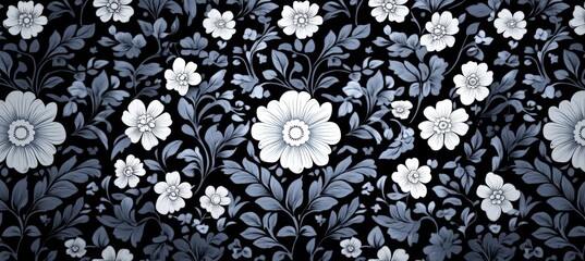Poster - Elegant Vintage Floral Artwork with Detailed Petals and Leaves for Romantic Home Decor and Design