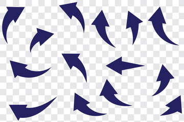 Poster - Black arrows set. Curved arrows. Arrow sign. 