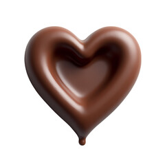 Poster - A single chocolate heart in soft focus isolated on transparent background