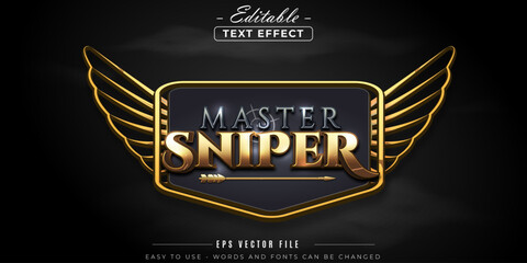Poster - Master sniper text, editable text effect.