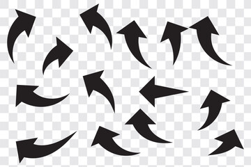 Poster - Black arrows set. Curved arrows. Arrow sign. 