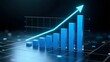 © riedoak - A sleek digital bar graph with rising blue bars