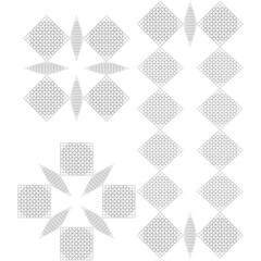 Poster - Light floral pattern. Soft symmetric motif. Subtle texture vector. Delicate grid layout.