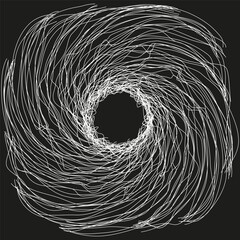 Poster - Spiral vortex pattern. Circular motion lines. Vector swirl design. Abstract black texture.