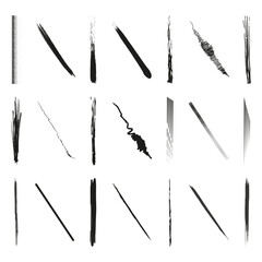 Poster - Diagonal line pattern set. Black white stripe design. Vector geometric texture. Abstract linear background.