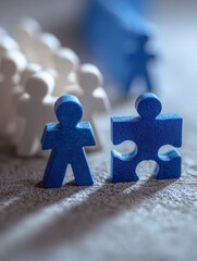 Poster - Symbolic Puzzle Pieces Representing Teamwork and Collaboration in a Creative Setting