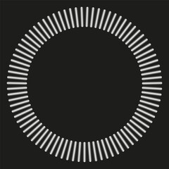 Poster - Radial circle stripe pattern. Black white geometric frame. Vector ring design. Monochrome border element.
