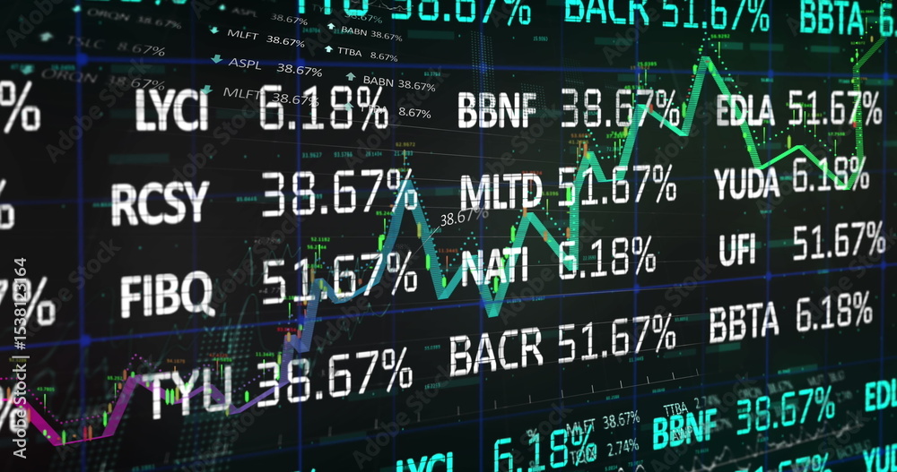 Displaying screen charting and scrolling stock tickers on monitor with ...
