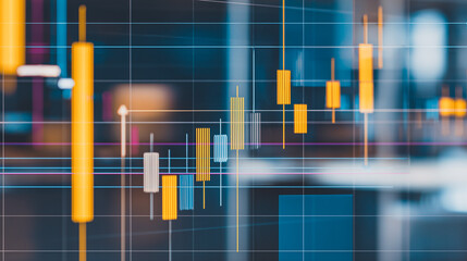 Poster - Candlestick Chart: A visual representation of financial market data, candlestick chart reflects the dynamic fluctuations of stock prices, revealing market trends and trading opportunities.