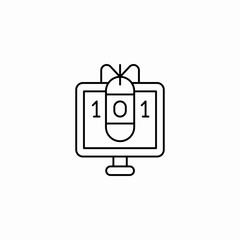 binary code attack icon sign vector