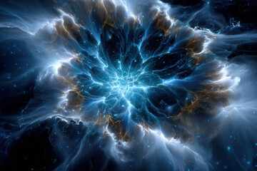Poster - Colorful cosmic explosion showcases vibrant energy in vast space