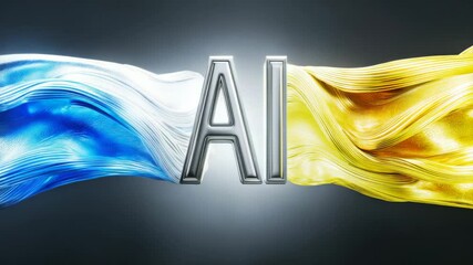 Poster - Metallic logo with the letters 