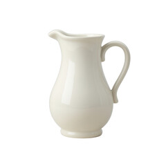 Poster - elegant white ceramic pitcher on a plain background perfect for home decor and kitchen utensil displ