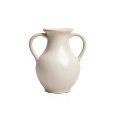 Poster - elegant handmade ceramic vase with handles on a neutral background, ideal for home decor and floral 
