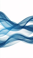 Poster - serene abstract waves in calming shades of blue, evoking movement and airy weightlessness