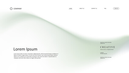 Fototapete - Abstract wave futuristic design of landing page. retro gradient mesh website design	