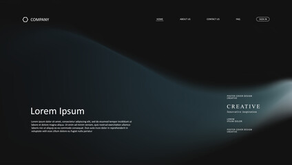 Fototapete - Abstract wave futuristic design of landing page. retro gradient mesh website design	