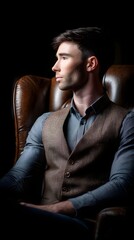 Poster - A vintage-inspired portrait of a gentleman, 1950s style