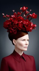 Poster - A high-fashion avant-garde portrait with unusual makeup and lighting
