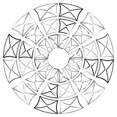 Poster - Geometric mandala pattern. Linear circle design. Vector symmetrical ornament. Abstract line art.