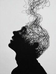 Poster - Tangled Thoughts Transform Into Peaceful Lines in a Creative Illustration Depicting the Minds Journey to Clarity
