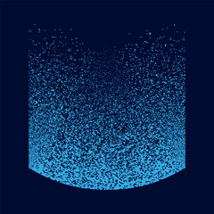 Poster - Blue textured shape. Gradient radial spread. Dark smooth contour. Vector abstract element.