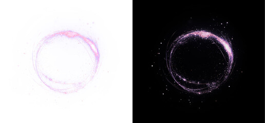 Purple glow swirl with light, spark, and flare. A shimmering PNG with vibrant shine and magic dust ideal for luxury, energy, or festive designs with a decorative, glowing effect.
