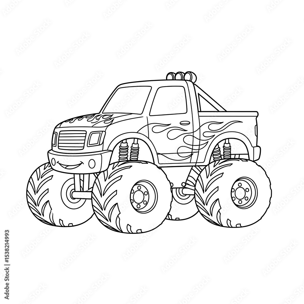 Monster truck coloring page printable for kids and adults free download ...