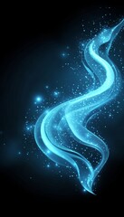 Poster - Abstract Blue Swirl with Glittering Particles and Motion for Modern Creative Background Designs