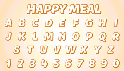 Poster - Happy meal editable text effect with modern and simple style