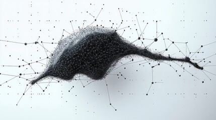 Poster - Low Poly Concept of Neuron Network with Brain Cell Connection Points and Neural Communication Visual