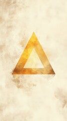Poster - Golden triangle shape on plain background in studio