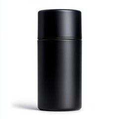 Aufkleber - Cylindrical black container on white background in studio