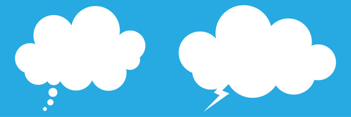 Wall Mural - cloud speech bubble vector on sky blue background