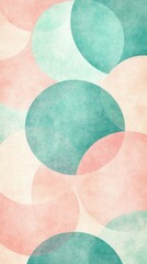 Aufkleber - Abstract overlapping circles in pink, teal, and off-white design