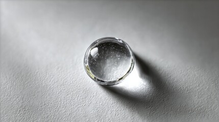 Aufkleber - Water Droplet on Textured White Surface, Symbolizing Purity and Scientific Research in a Minimalist Design, Ideal for Healthcare and Environmental Awareness Campaigns : Generative AI