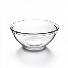 Aufkleber - Glass bowl on white background in minimalist studio setting